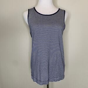 Theory Blue White Tank Striped Sz Small Soft Coastal